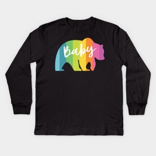 BABY BEAR RAINBOW Kids Long Sleeve T-Shirt